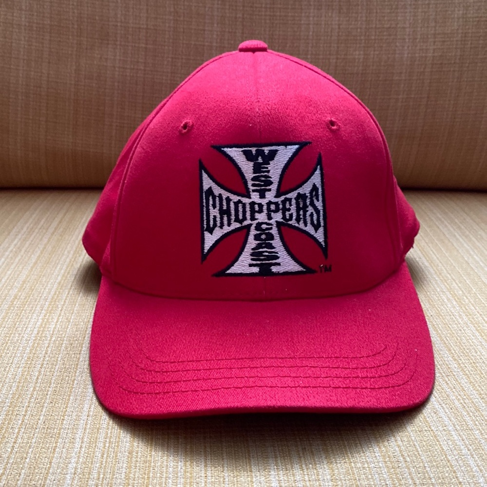 West Coast Choppers Red Motorcycle Baseball Hat